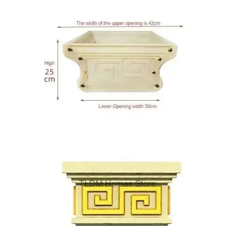 Square European Villa Building Garden Column Decorations Head and Foot Roman Column Molds Nordic Column Head Mold for The Gates