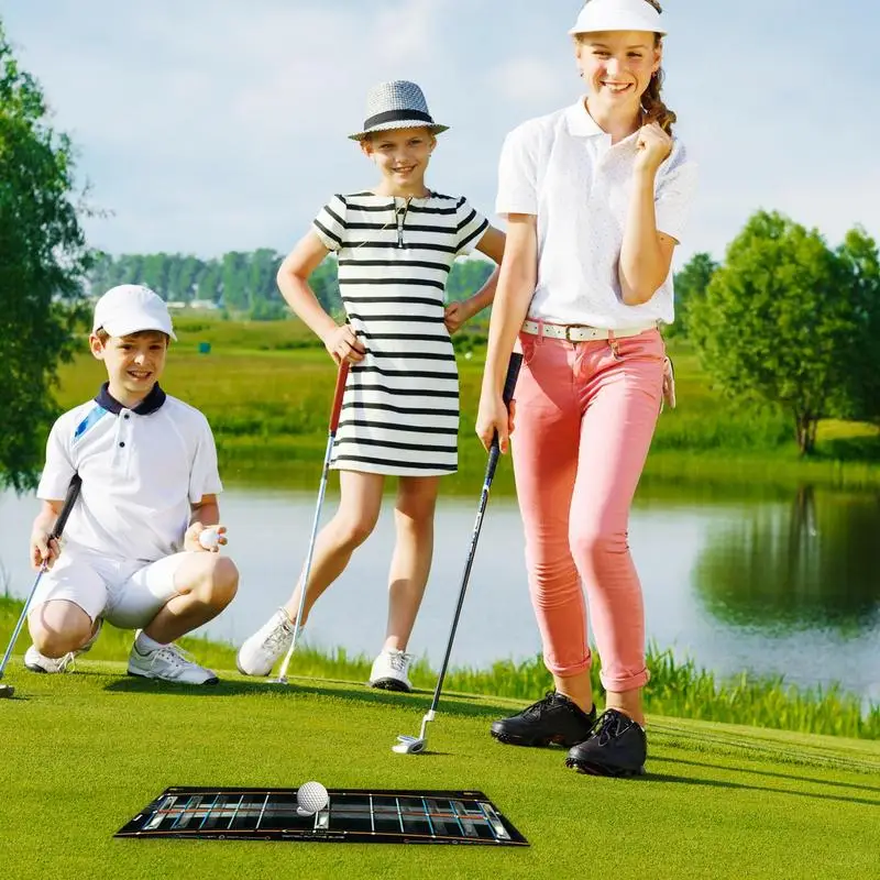 Golf Putting Mat Golf Training Mat Putter Path Trainer 3Pcs Golf Putter Guide Mats For Men Women Beginner Golf Accessories