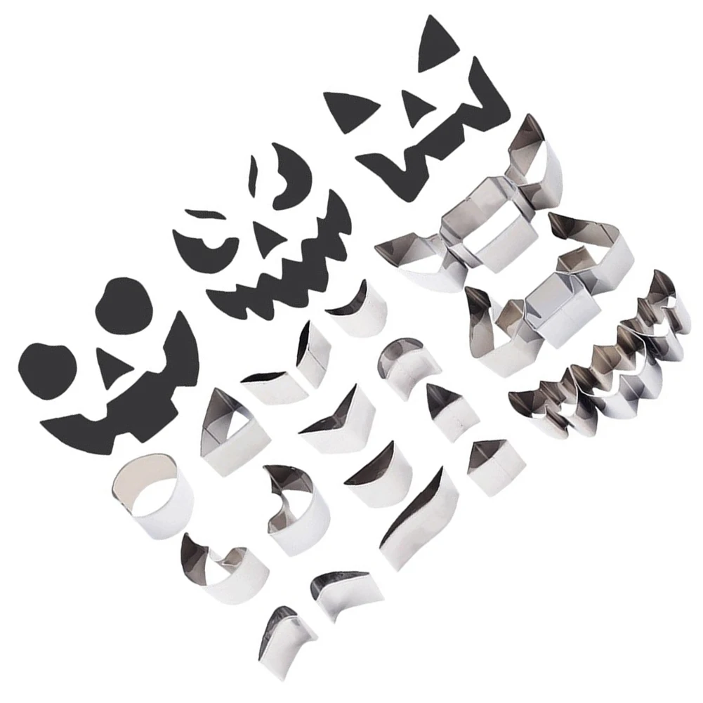 Pumpkin Carving Tools 24PCS Halloween Kit with Stainless Steel Cutters Pumpkin Scoop Hammer and 22 Reusable Stencils