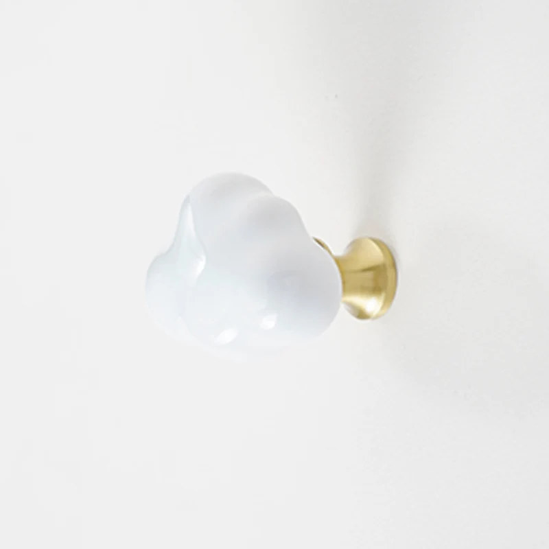 Keramiek en messing wolk kast slingerknop 1 st voor lade kledingkast kinderkamer deur meubilair met schroef