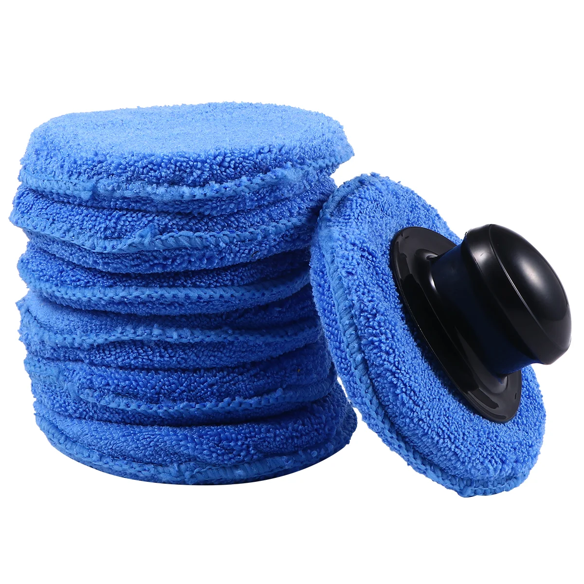 8 Pcs Sponge Foam DA Polishing Pad Microfiber Wax Applicator and Waxing Sponges Car Wiper Stage Light Clamps