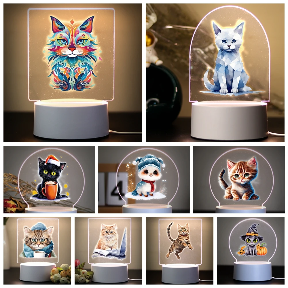 

Cute cat Led Table Lamp Indoor Lighting Gifts kitty Led Night Light For Home Children'S Night Light