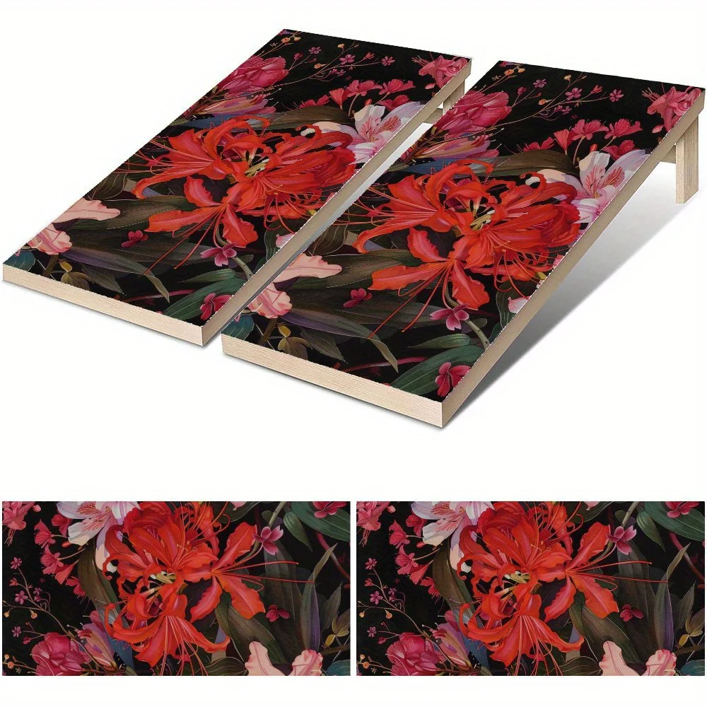 

Spider Lily Waterproof Cornhole Board Vinyl Wraps, PVC Outdoor Game Board Design, Perfect for Sports & Leisure Activities, Durab