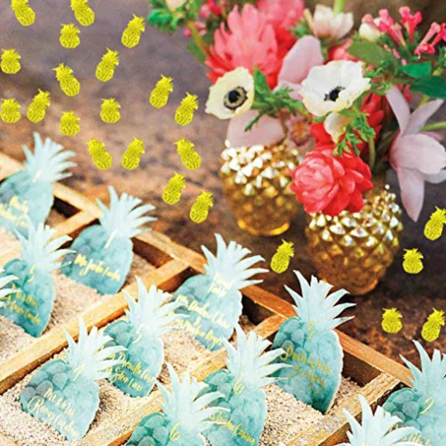 Confettis d'été à paillettes d'ananas, décoration de Table pour cadeaux de fête, pour Luau Tropical, Jungle hawaïenne, plage, thème de mariage, partie d'île