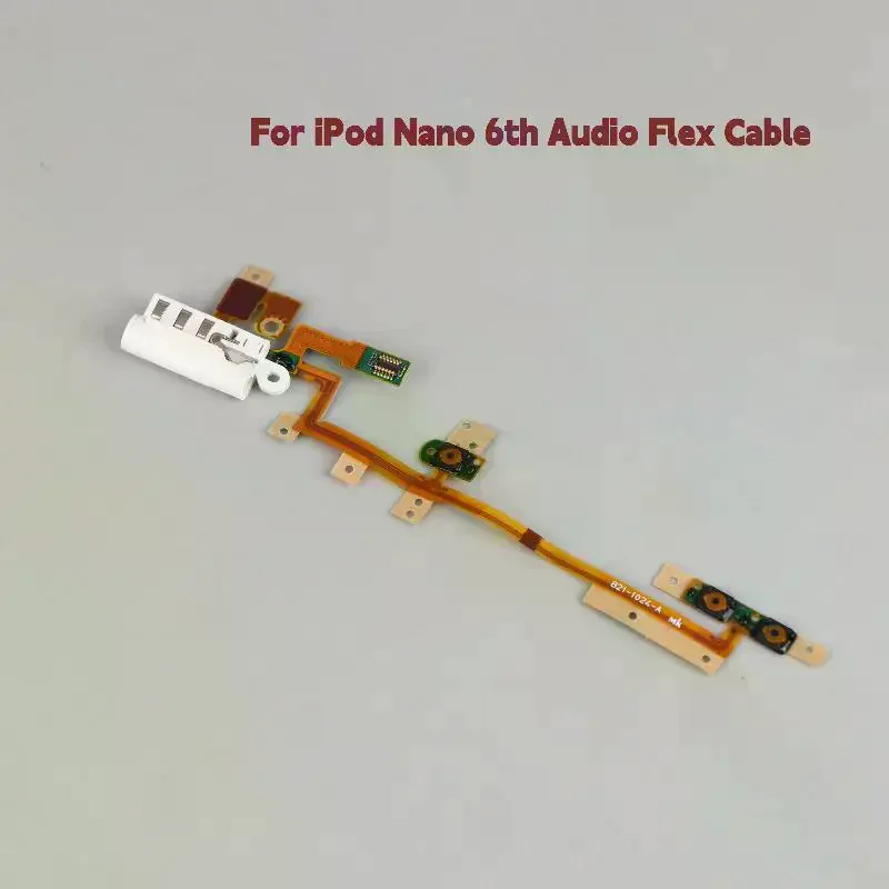 New Power Audio Jack Volume Button Flex Cable For IPod Nano 6 6th Gen White Replacement