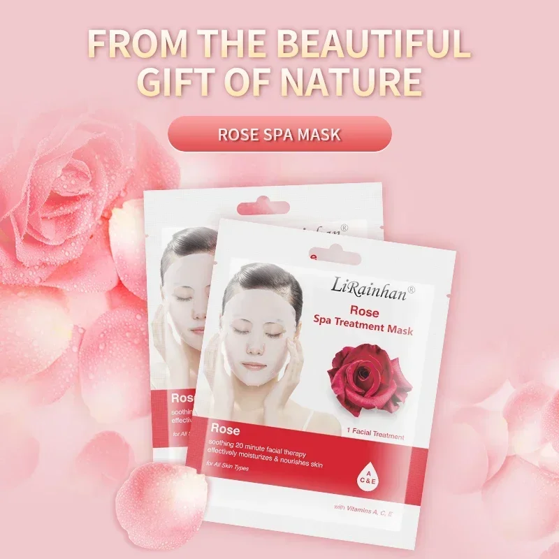 5PCS Natural Herbal Face Mask Aloe Avocado Cocoa Butter Coconut Olive Rose Seaweed Kelp Tea Extract Repair Water Oil Balance