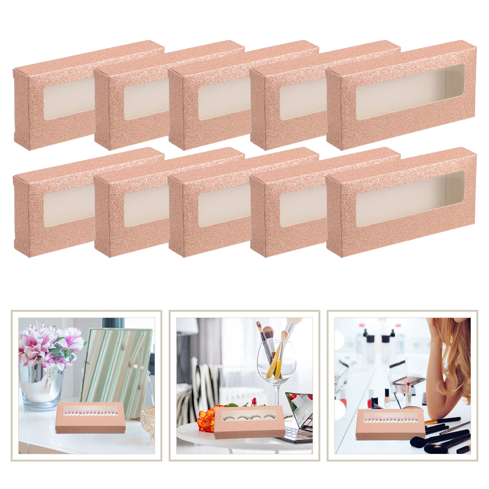 

20Pcs Eyelash Boxes False Lash Packaging Cases Portable Transparent Lid Storage Container Lash Organizer for Travel