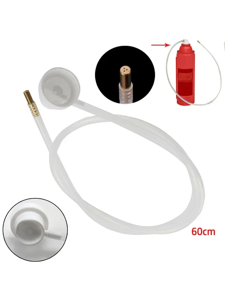 1x Car Aerosol Spray Extension Nozzle Hose Fluid Film Nozzle Extension Cable For Aerosol Cans Spray 60cm Engine Parts