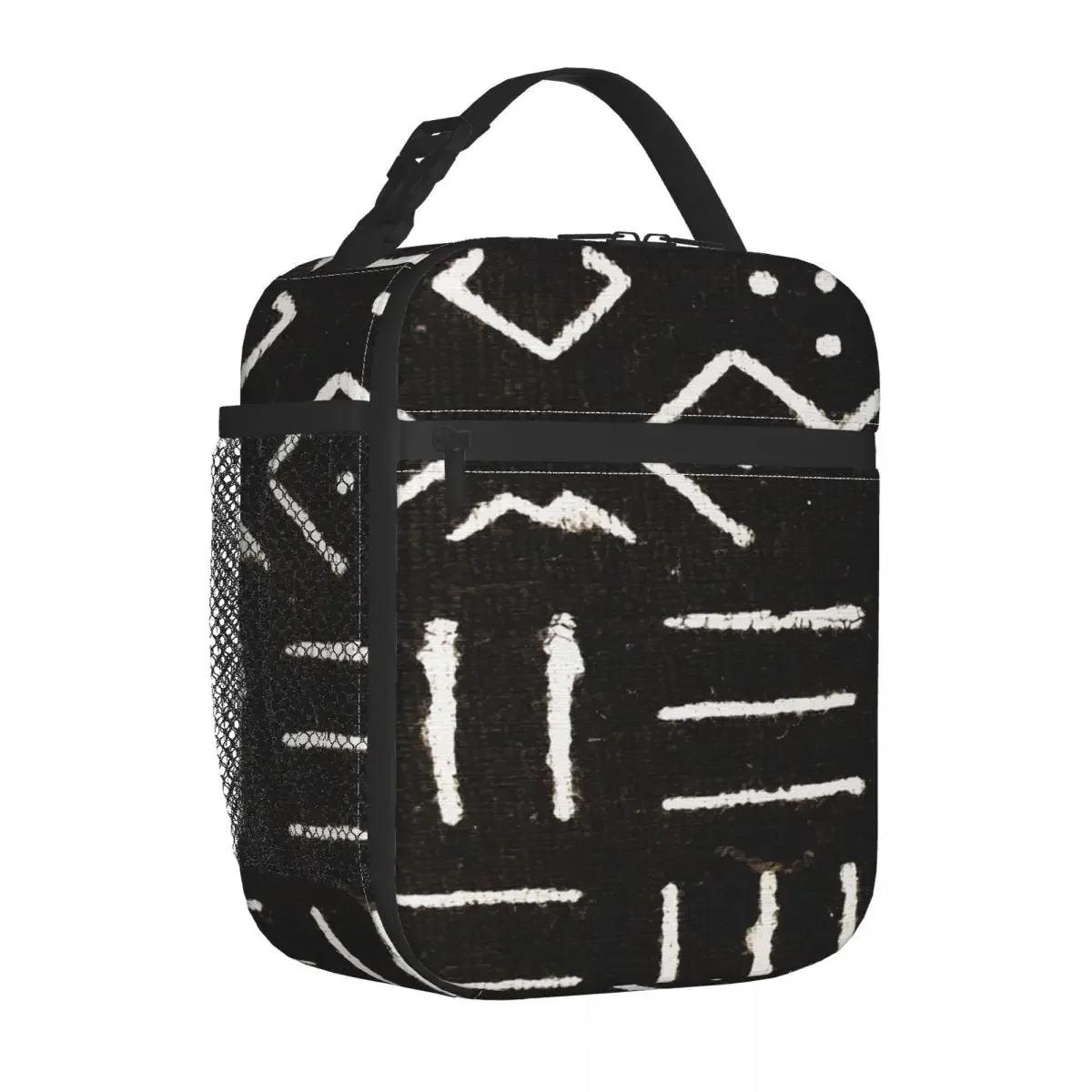 Contemporary African Mud Cloth Insulated Lunch Bags Cooler Bag Ancient Portable Tote Lunch Box Food Storage Bags Beach Outdoor