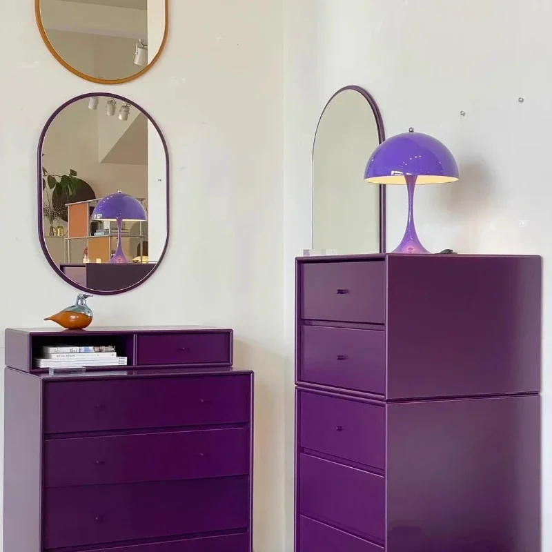 

Grape purple dopamine chest desk bedside table storage cabinet Montana same style can be customized locker bedroom