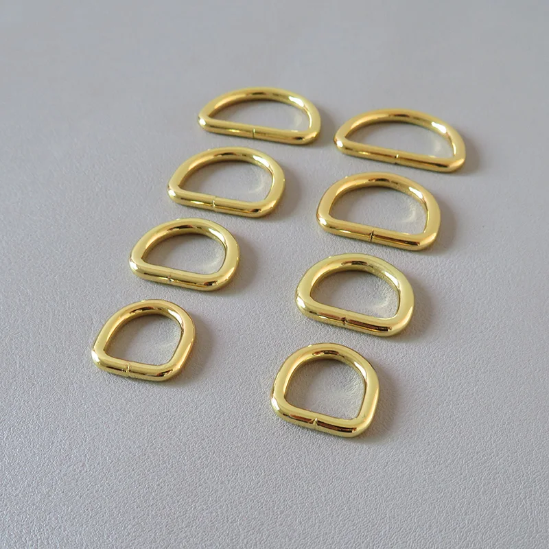 1Pcs 15mm 20mm 25mm 32mm Yellow Gold Metal Buckle For Bag Backpack Pet Dog Collar Half Round Shaped D Ring Clasp DIY Accessories