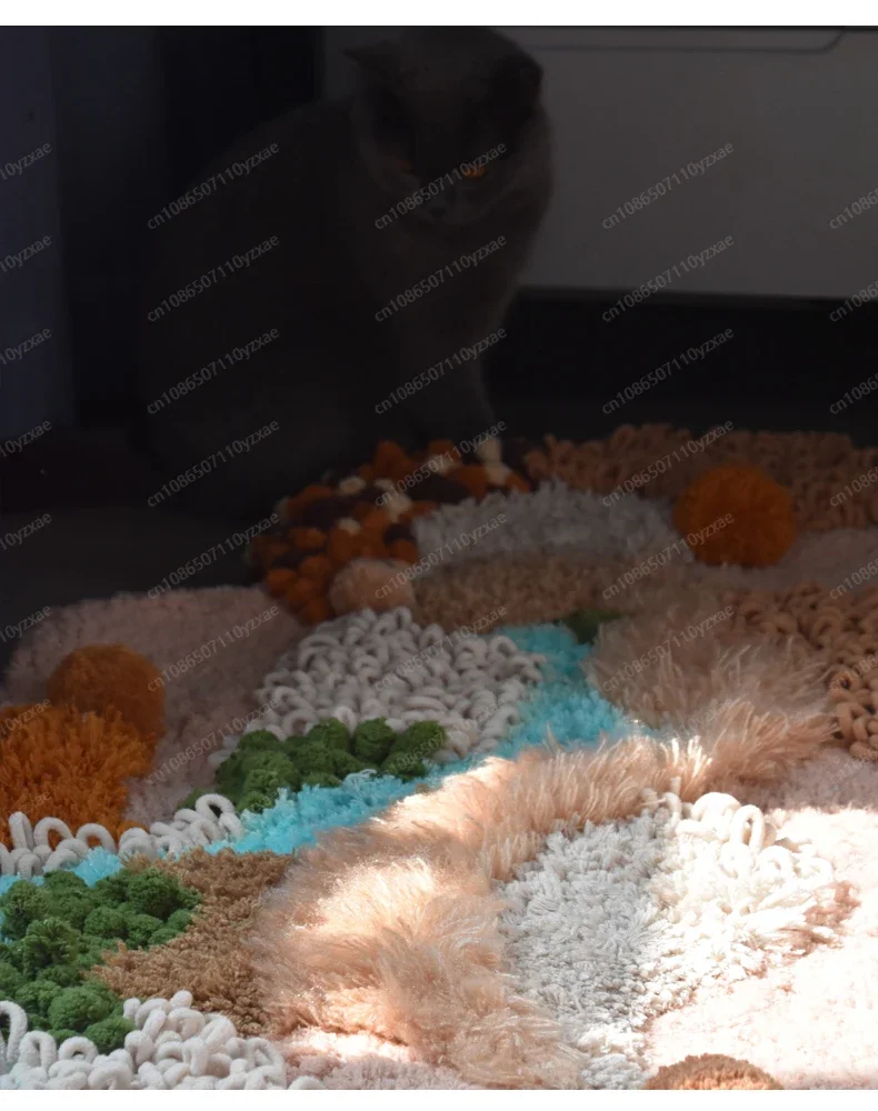 

(Material Package Only, Not Finished Products) Twilight Wilderness Moss Carpet,creative Handmade DIY Hand-woven Material Package