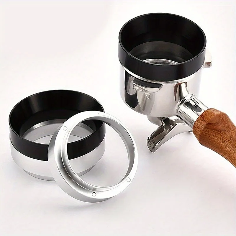 Fotografia 3: Funil de dosagem de café expresso, anel de distribuição de grãos de café, design seguro e anti-queda, compatibilidade universal para máquinas de café expresso