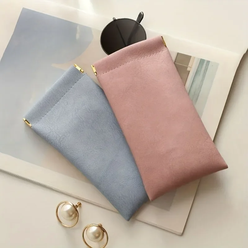 Fashion Soft PU Leather Glasses Bag Pouch Case Universal Fit for Reading Glasses Sunglasses Eyewear Accessories