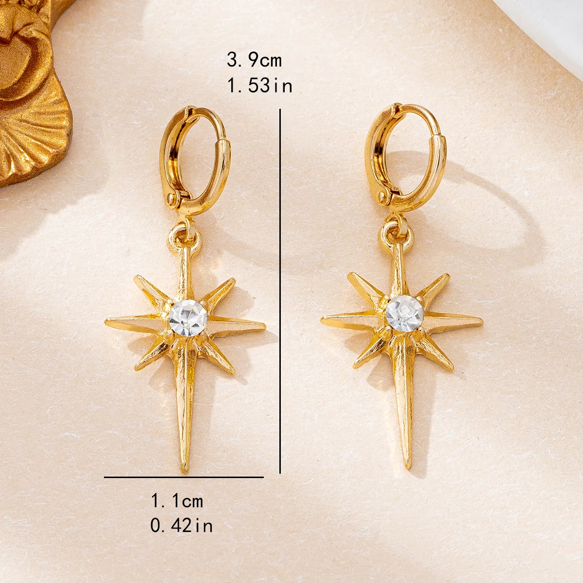 Minimalist Star Dangle Earrings Women Octagonal Stud Earring Elegant Statement Jewelry Daily Casual Fashion Accessories Gifts