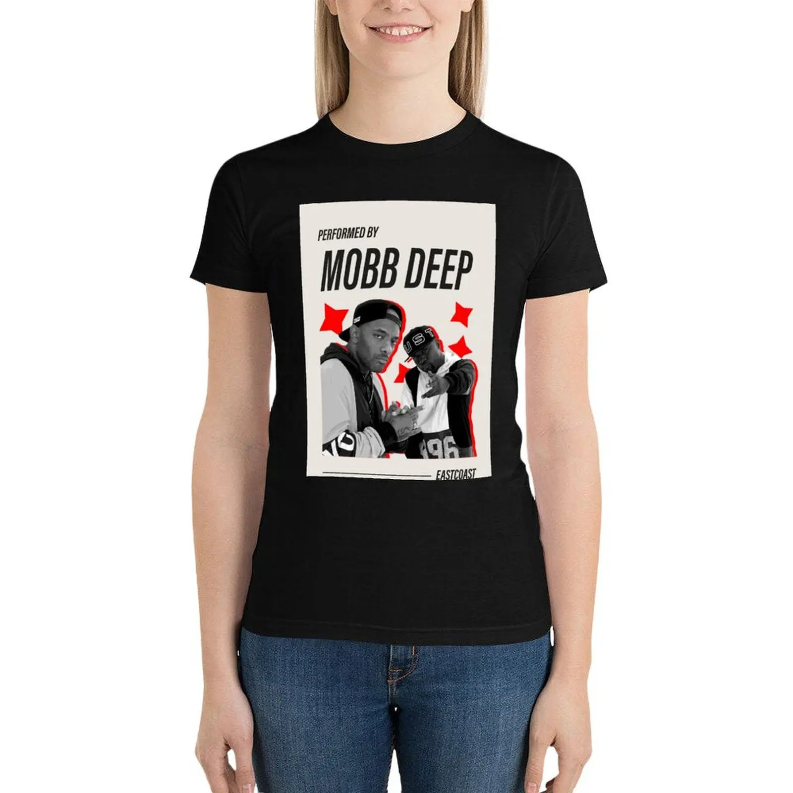 performed by mobb T-Shirt vintage clothes cute tops Female clothing graphics new edition t shirts for Women