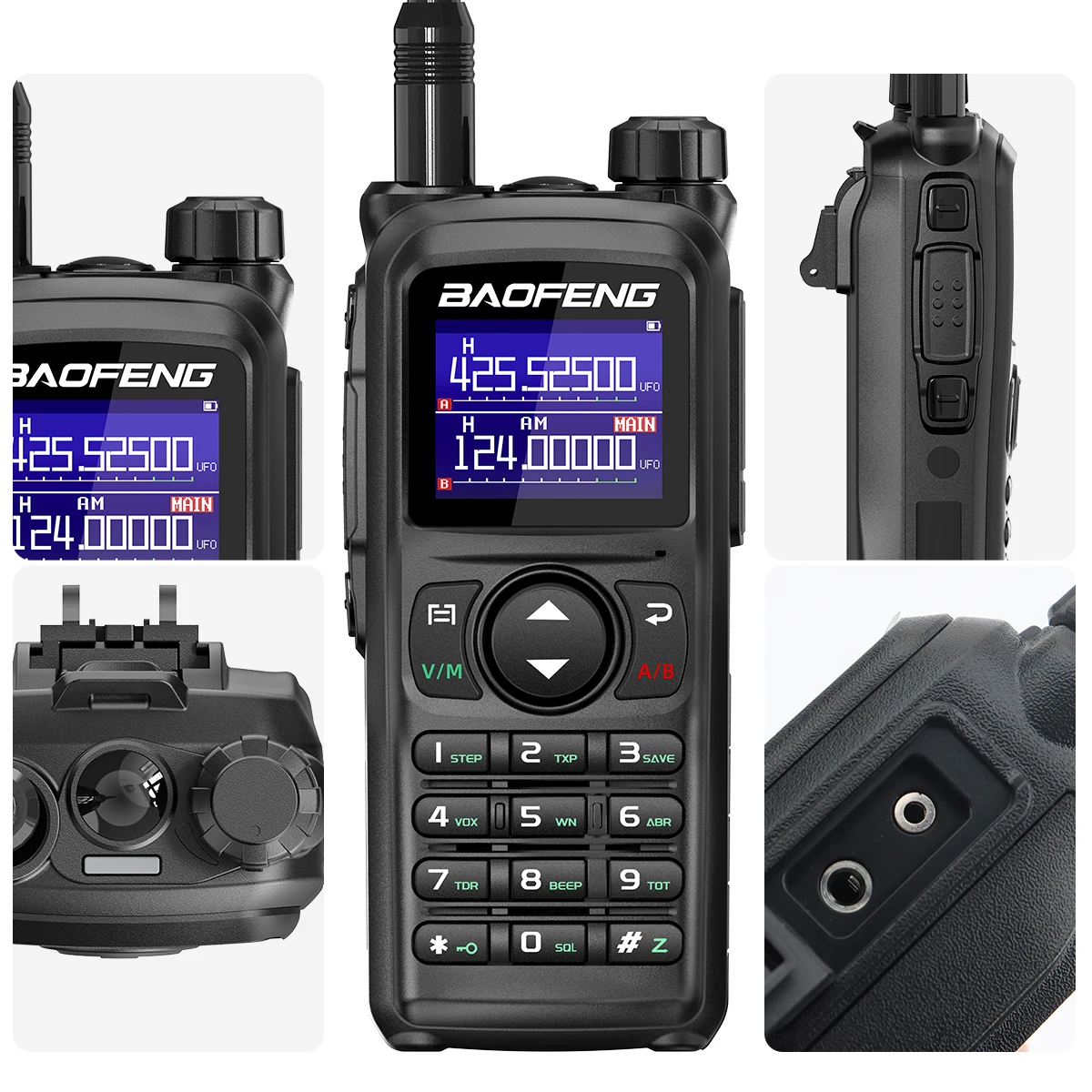 BAOFENG UV-28 PRO MAX UHF Walkie Talkie 10W Multi-Band 999CH ไร้สายสําเนาความถี่ยาว Type-C AM FM NOAA Two WayRadio
