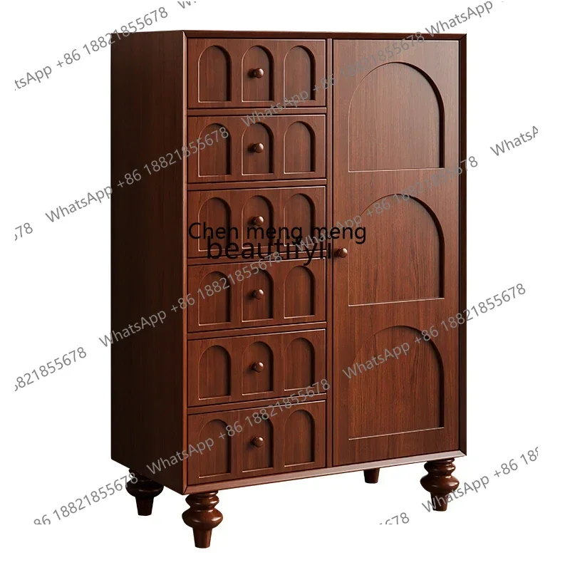 

FAmerican solid wood, retro living room storage cabinet, French side cabinet, medieval entrance, bedroom drawer, locker H