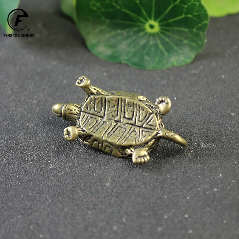 Pure Copper Turtle Statue Desktop Ornaments Vintage Brass Tortoise Miniatures Figurines Toy Model Home Decorations Accessories