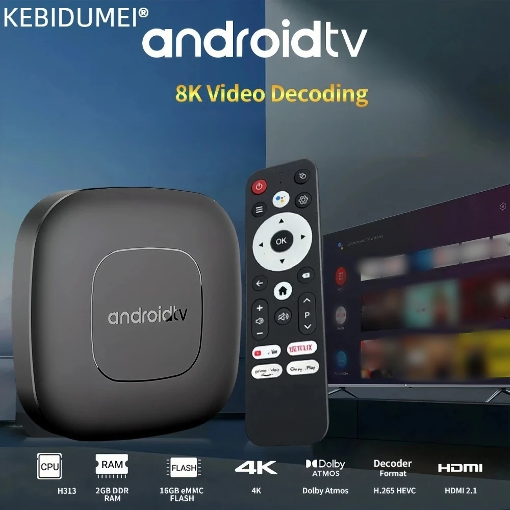 Android 13 Smart TV Box AllwinnerH313 Bluetooth Media Player 2GB 16GB 2.4G&5GWifi 8K Multi Language Player for Netflix Streaming