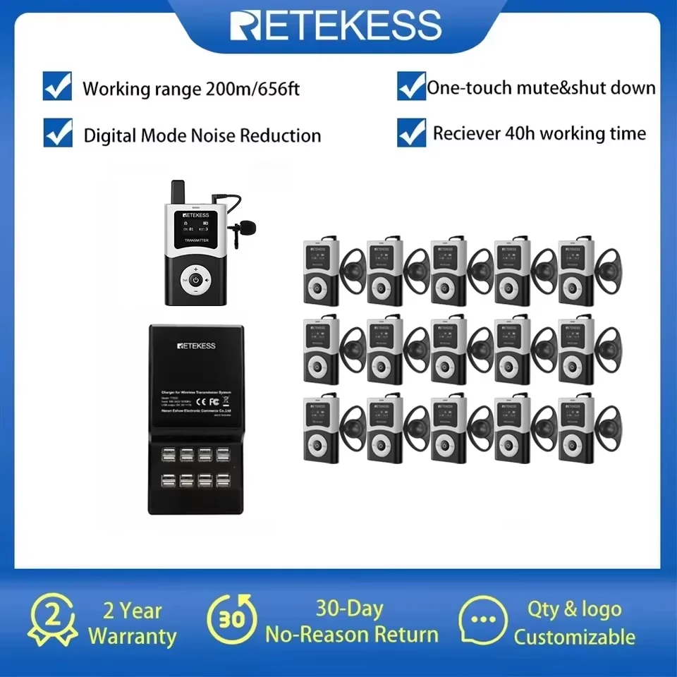 Retekess T130U Uhf Sistema De Guía Turística Inalámbrico , Micrófono De Guía De Audio, Transmisor Y Receptores De Radio Para Turismo, Conferencias Y Fábricas — -39%, 212.9€ Coupon, from 332.99€ – 39% descuento – €332.99