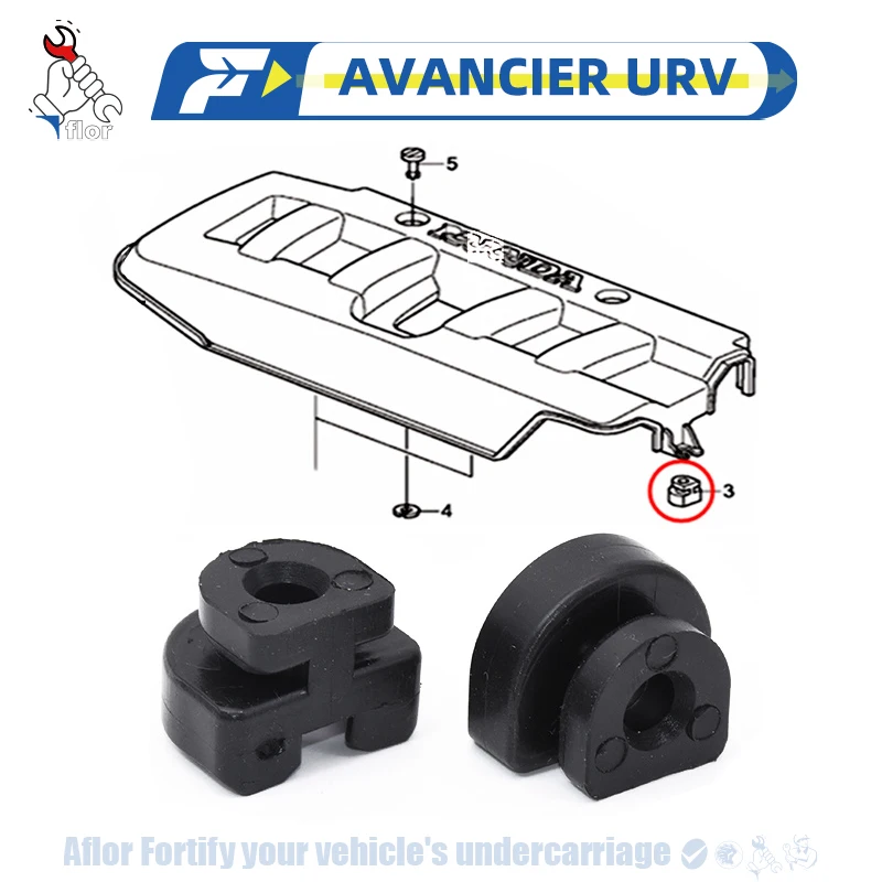 Couvercle de moteur en caoutchouc pour Honda Avancier Urv, manchon anti-poussière, adhésif de script