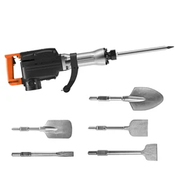SucceBuy Demolition Jack Hammer 1350 BPM Concrete Breaker 6pcs Chisels Bit Chipping Case 2200W Electric Jackhammer Heavy Duty