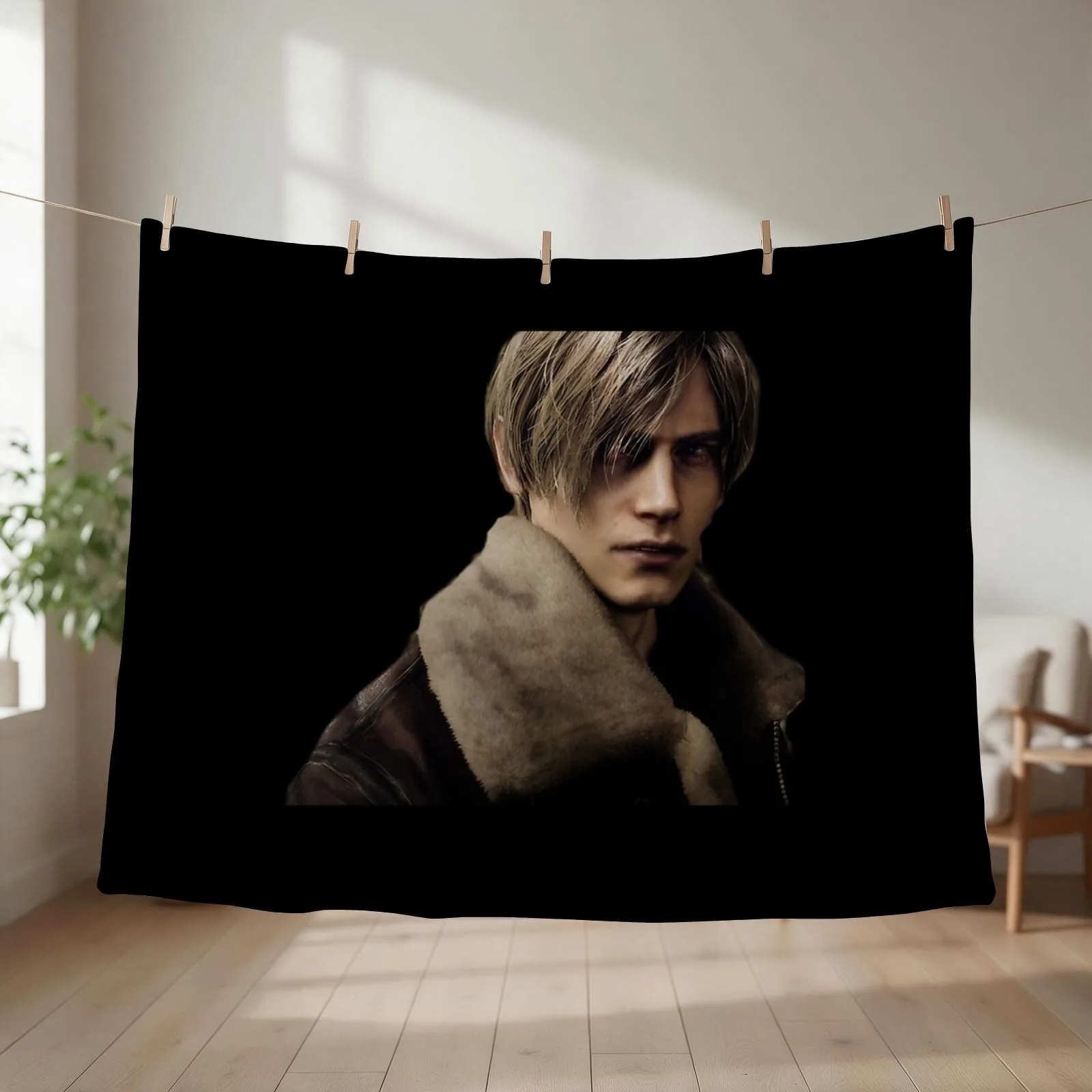 RE4 Leon Throw Blanket couch cozy soft plush fuzzy picnic outdoor blanket