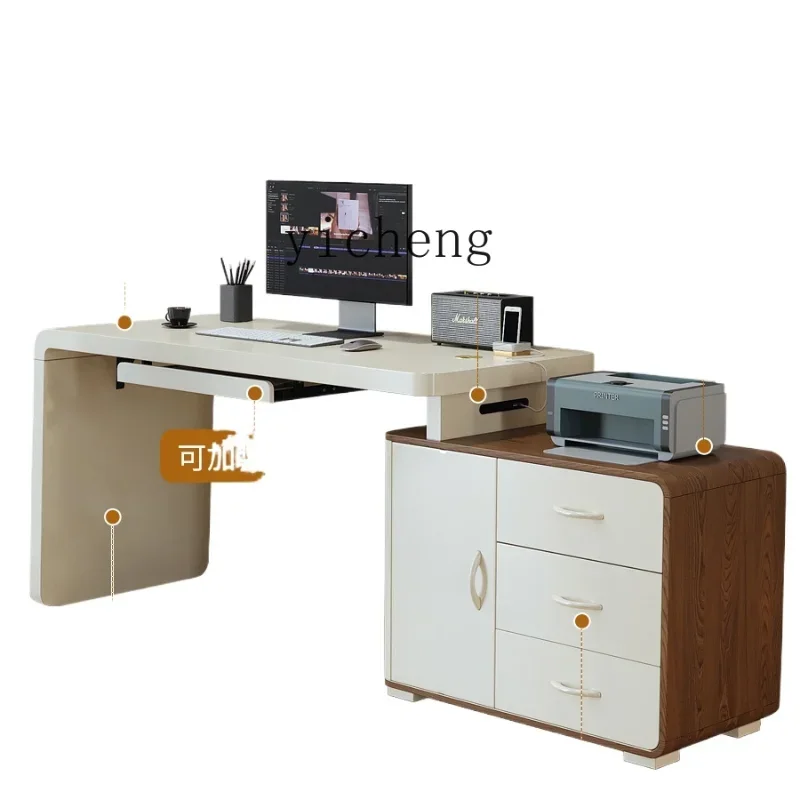 

Solid Wood Desk Home Computer Desk Desktop Light Luxury and Simplicity Modern Retractable Study Corner Desk Bedroom