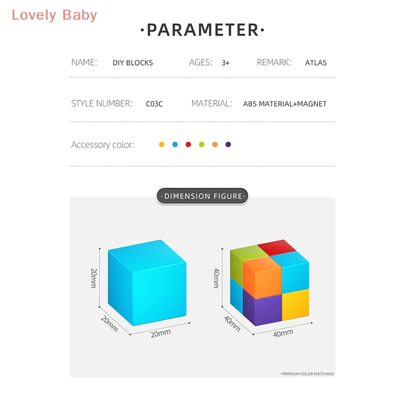 【BBS】Zestaw Magnetycznych Kostek do Budowania - Klocki Edukacyjne STEM dla Dzieci, Wczesna Edukacja i Zabawa Konstrukcyjna