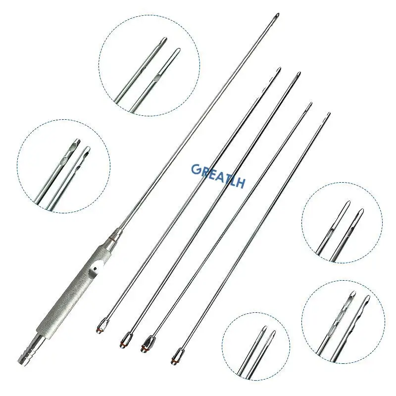 

1 Set Autoclavable Liposuction Cannula for Fat Harvesting Liposuction Handle Liposuction Instrument Stainless Steel