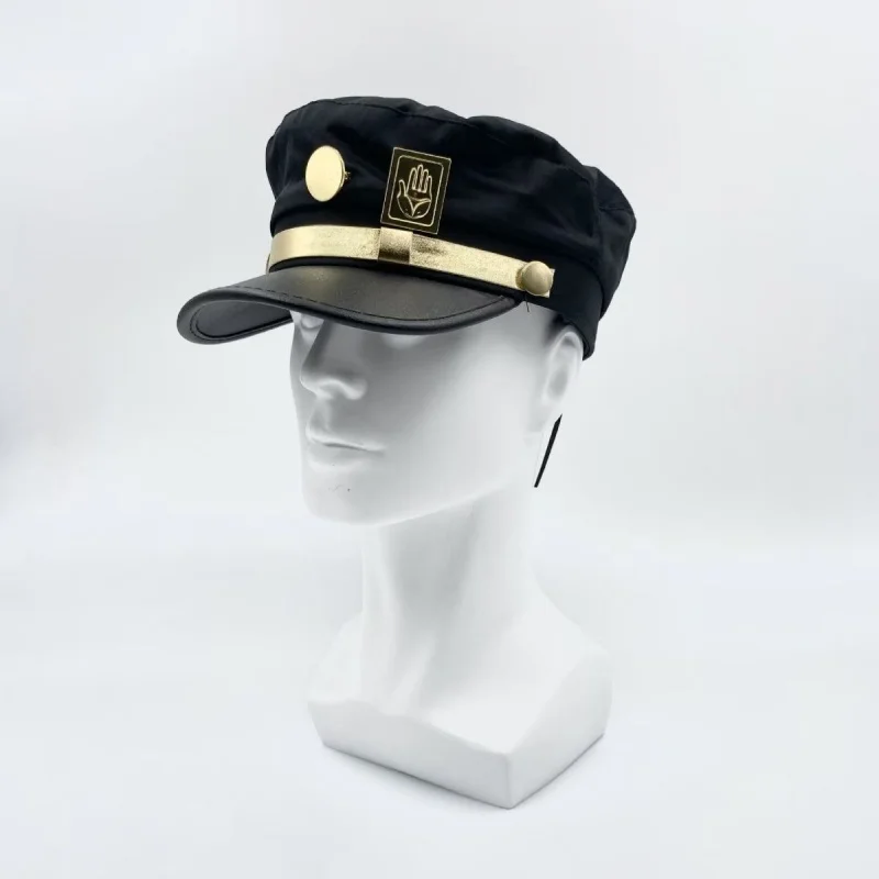 JoJo's Bizarre Adventure Kujo Jotaro Cosplay Cap Unisex Volwassen Metalen Badge Hoed Prop
