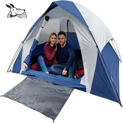 

4 Person Dome Camping Tent Blue, Double Layer Waterproof Removable Rain Fly Lightweight Easy Setup