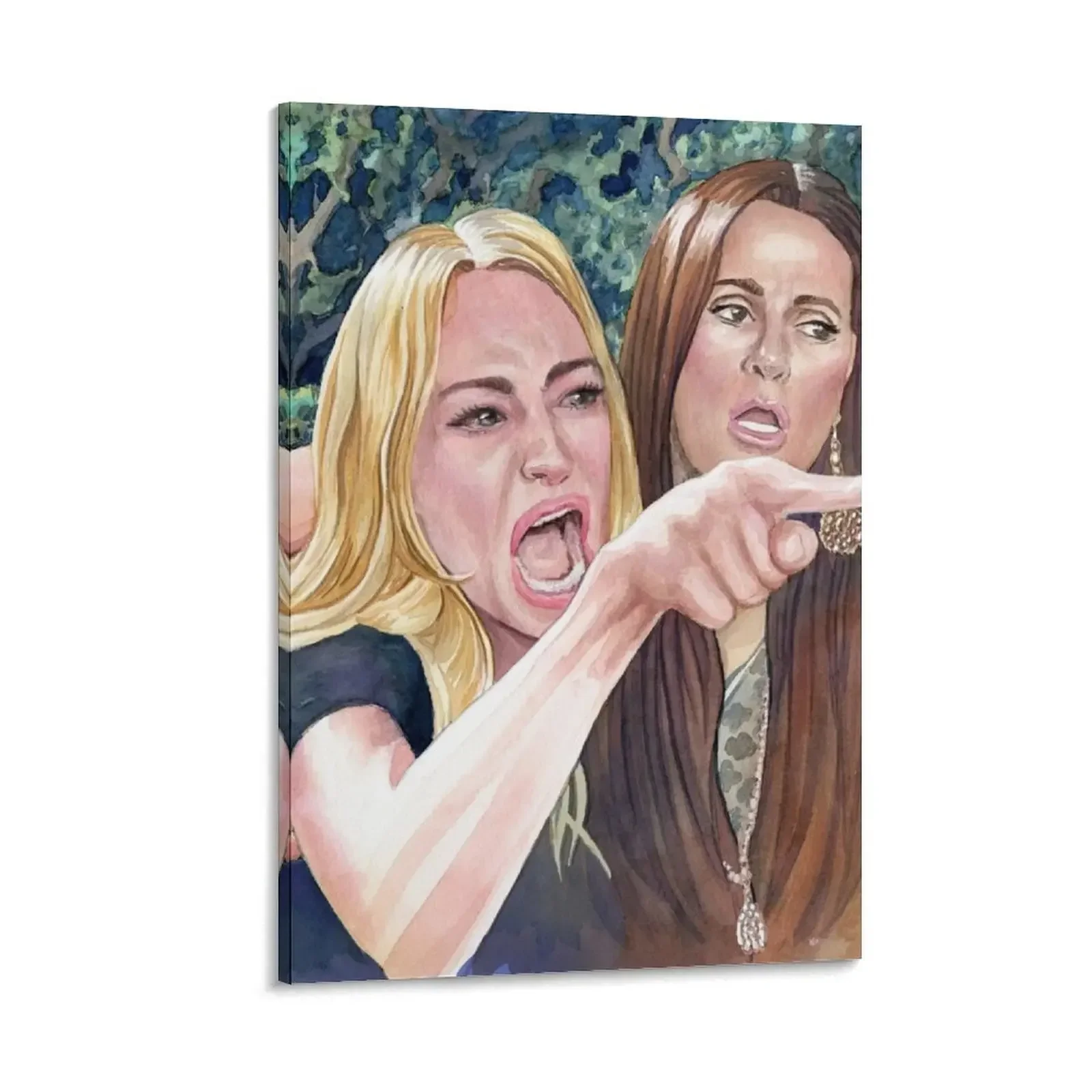 

Angry Woman Yelling at a Cat-5 Canvas Painting bedrooms decorations aesthetic room decorative wall canvases house decorations