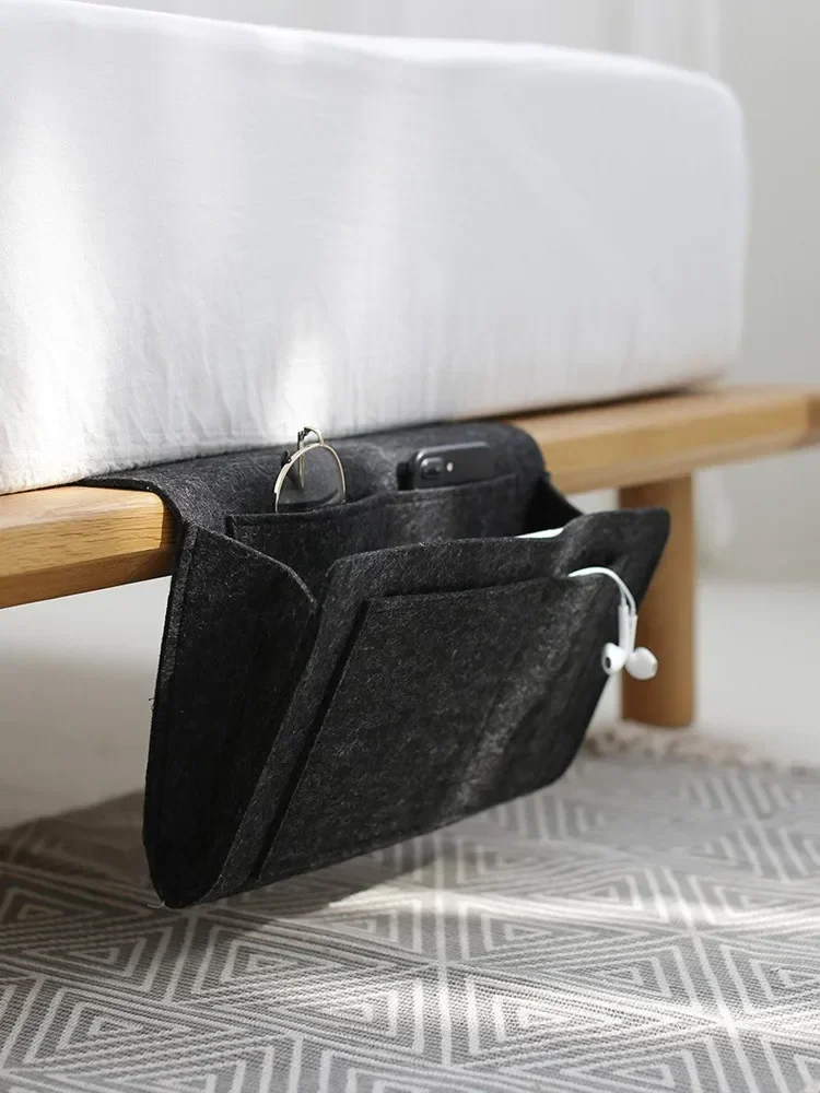 

1PC Storage Hang Bag Felt Dormitory Bed Sofa Bedroom Carpet Store Content For CD Magazines Stationery Pad Mobile Phones Sundries