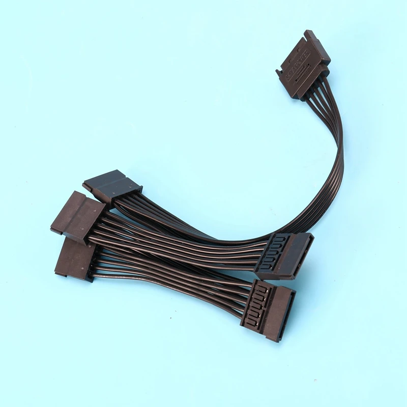 15 핀 SATA 전원 연장 하드 드라이브 케이블 1 Male To 5 Female 전원 공급 장치 분배기 어댑터 케이블, DIY PC 서버 용