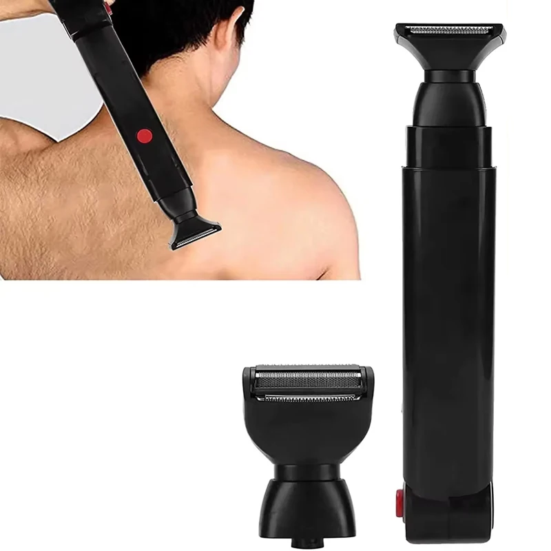 

Long handle waterproof men back shaver USB rechargeable electric body hair trimmer folding back shaver for men