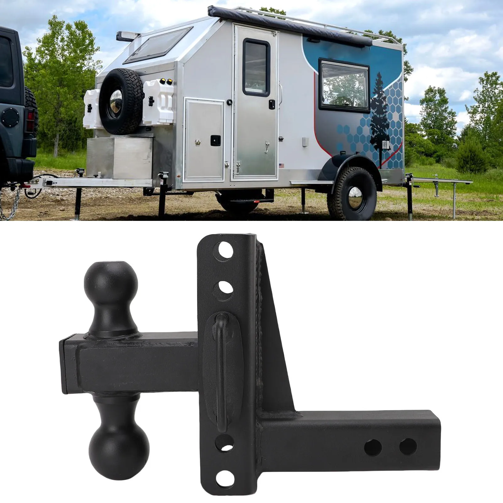 

Adjustable Trailer Hitch Ball Mount Waterproofing Easy Adjustment Enhanced Safety Heavy Duty Tow Hitches for Truck RV Trailer