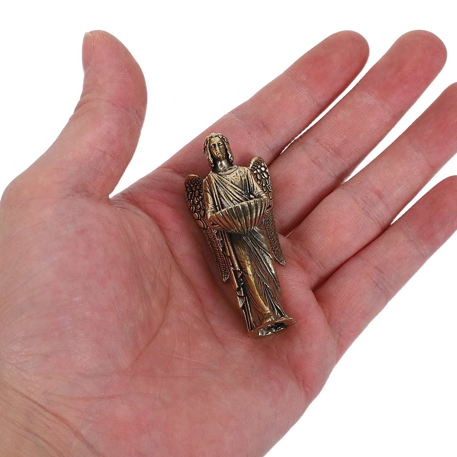 Guardian Angel Wing Sculpture Brass Angel Wings Ornament Guardian Angel Statue Tabletop Religious