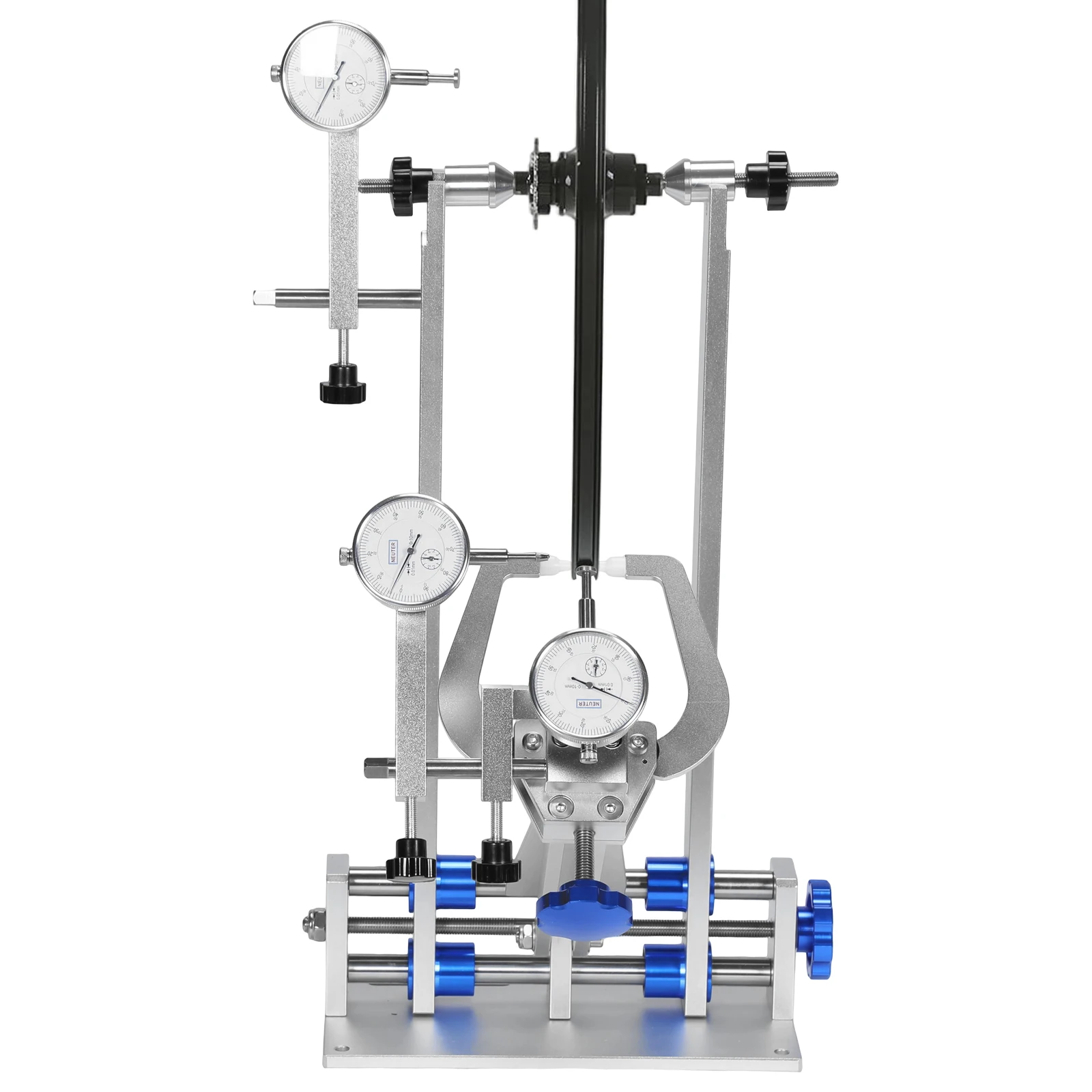 

Bicycle Wheel Truing Stand Aluminum Alloy Adjustment Cycling Rim Repair Tools with Dial Indicators for Professional Mechanics