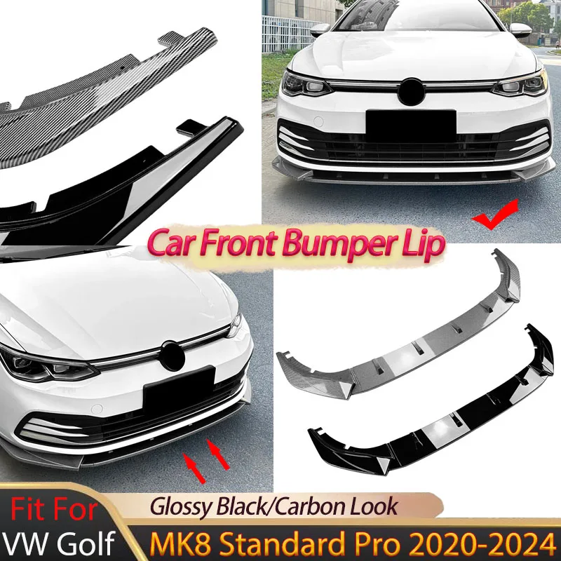 

For VW Golf 8 MK8 Standard Pro 2020-2024 Car Front Bumper Spoiler Lip Lame Avant Splitter Canard Diffuser Cover Bodykit Tuning