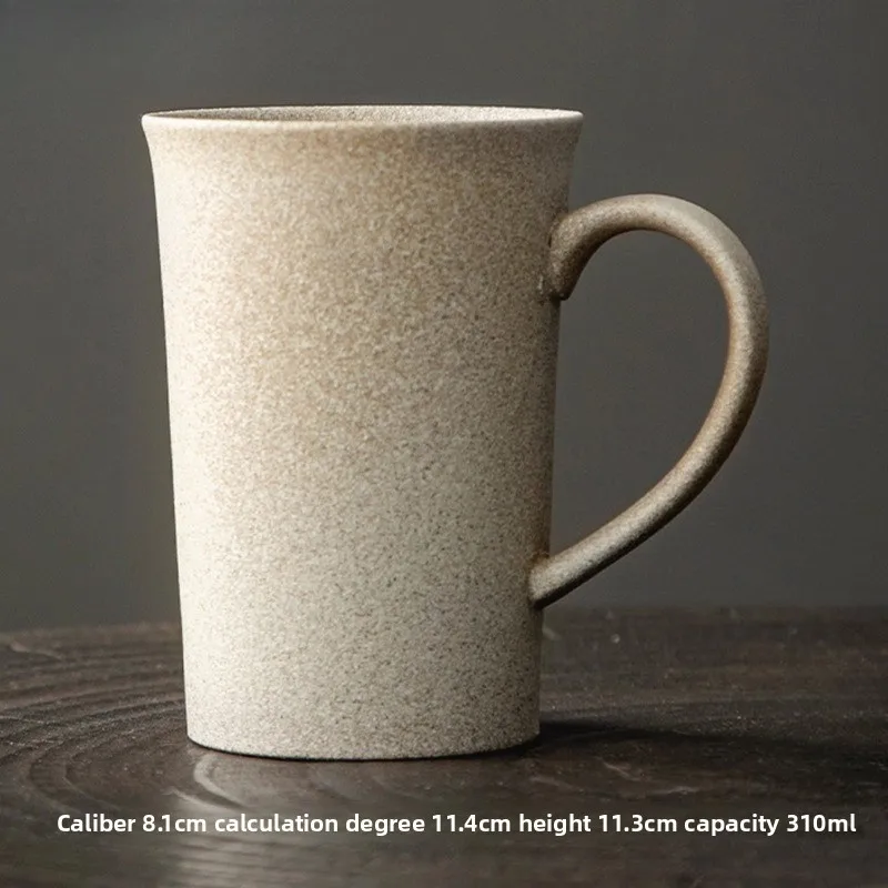 

Винтажная керамическая кружка с матовой отделкой, термостойкая чашка ручной работы с ручкой, художественная стекированная кружка для чая латте, горячего шоколада