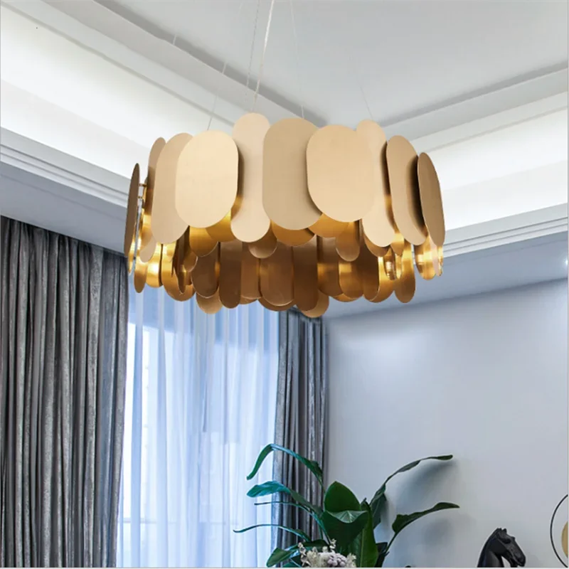 Nordic Creative Light Luxury Large chandelier Indoor Luxury LED Light Home Decoration Bedroom Living Room Attic Board chandelier