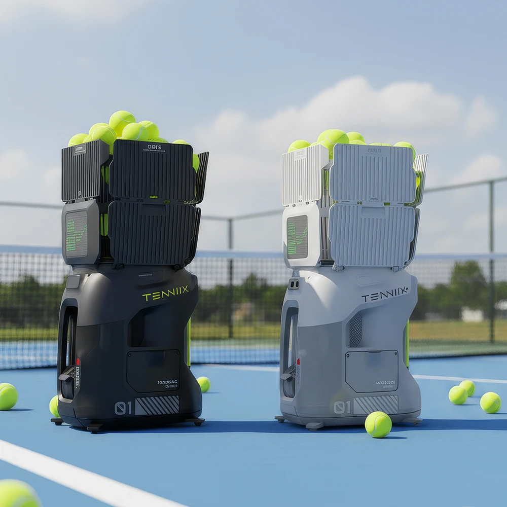 New Arrival Tenniix Tennis Ball Machine AI Coach Voice Control & APP Remote 120km/h Speed Tennis Ball Training Shooting Machine