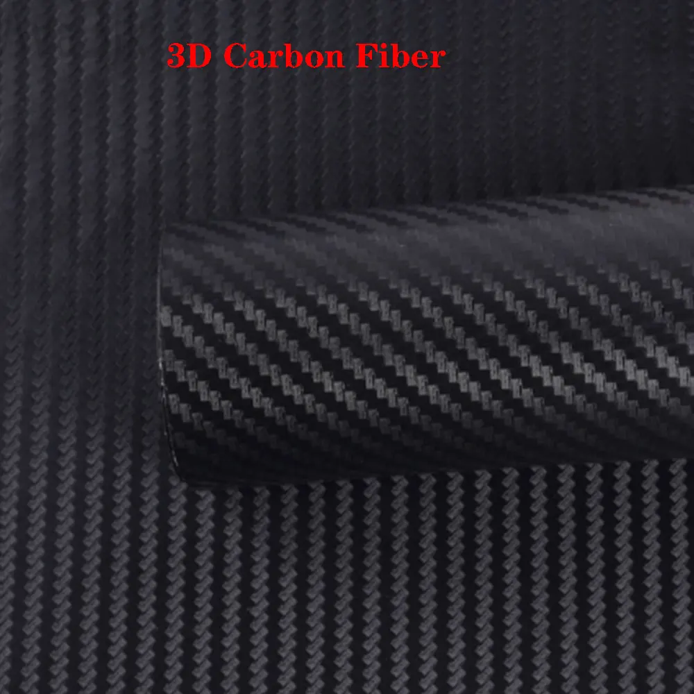 

50cm*300cm Black Matte 3D Carbon Fiber Vinyl Car Wrap Film for Motorcycle Tablet Auto Accessories Scratchproof Stickers Air Free