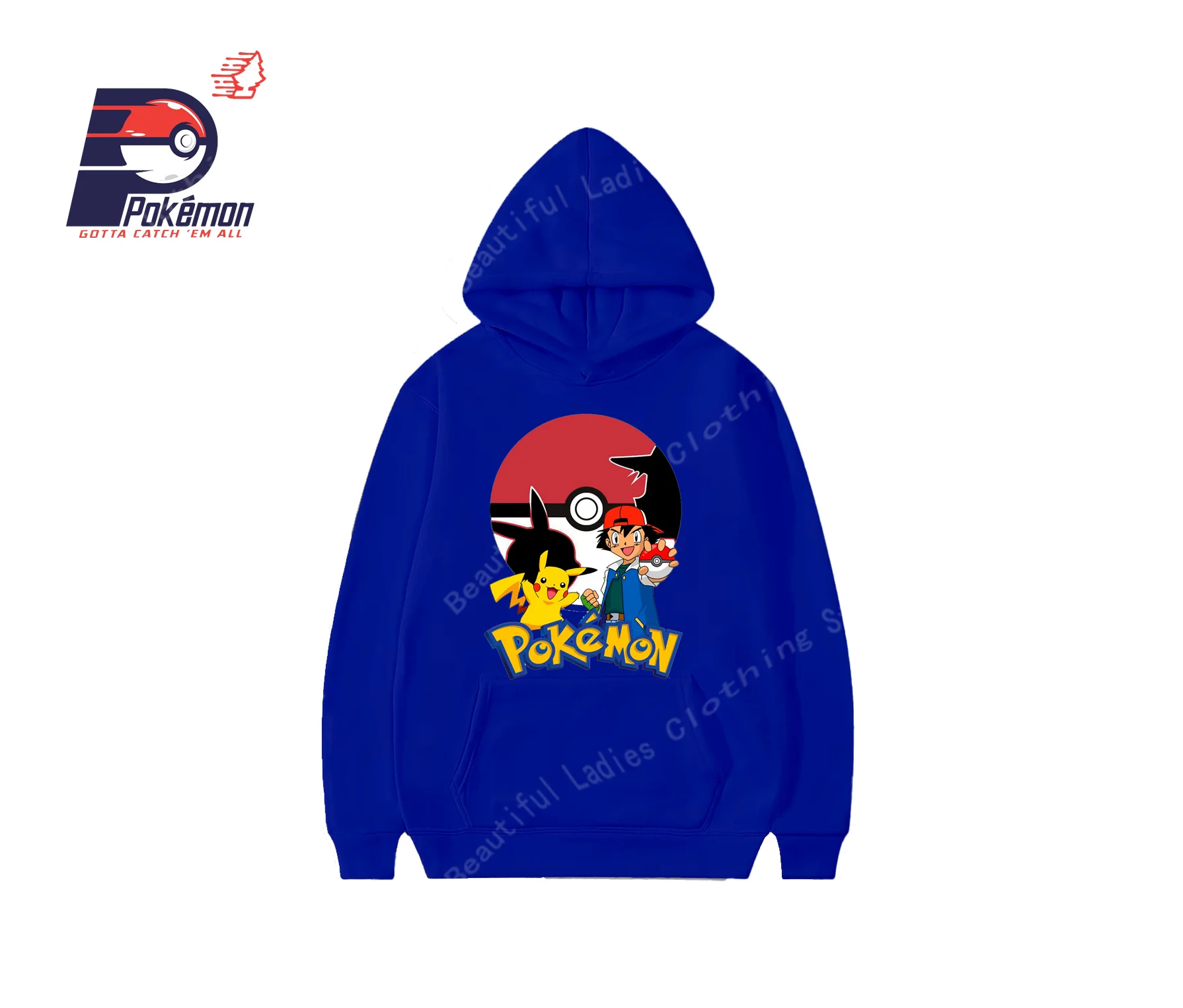 (MINISO) بوكيمون بيكاتشو لطيف طباعة خريف/شتاء جديد أزياء المرأة Crewneck هوديس السببية نمط مريح Y2K نمط هوديس