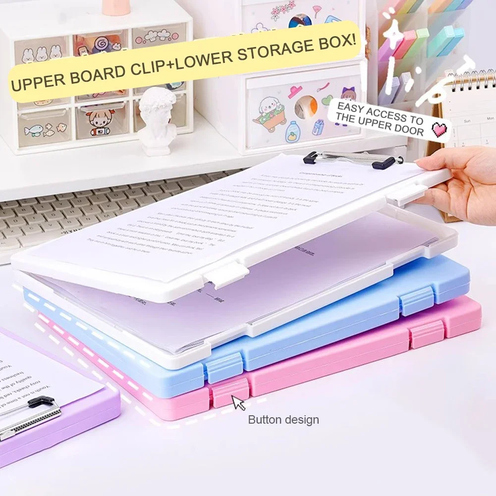 Boîte de rangement pour papier de test, classeur A4, presse-papiers, bloc-notes, mémo, fournitures scolaires, papeterie d'évaluation