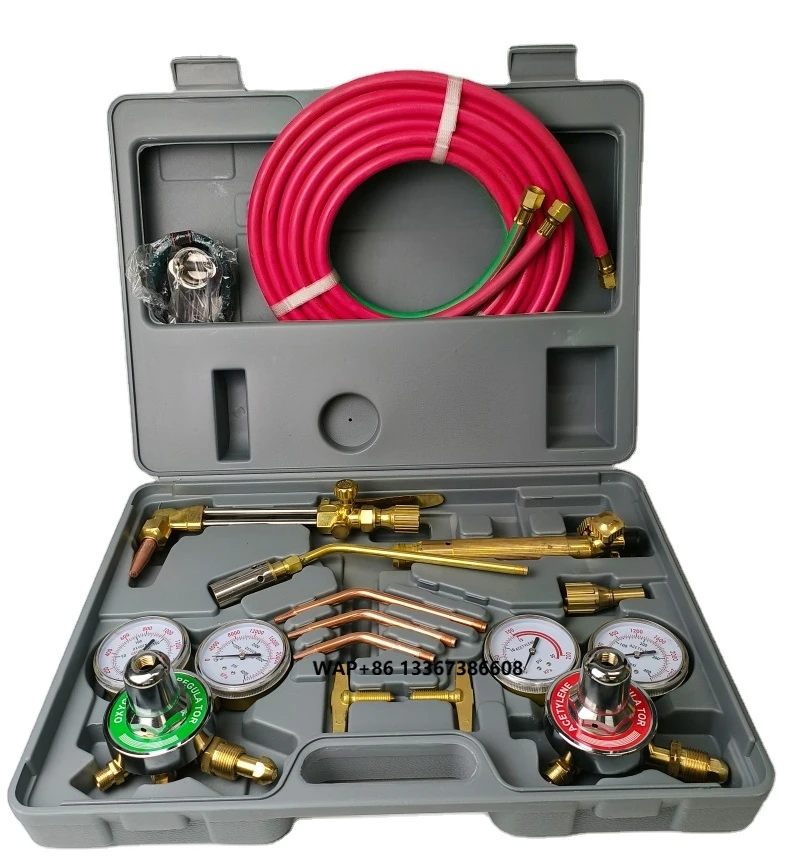 

Upper Portable Oxygen Acetylene Gas Cutting Torch and Welding Kit Brazing Welder Tool Set