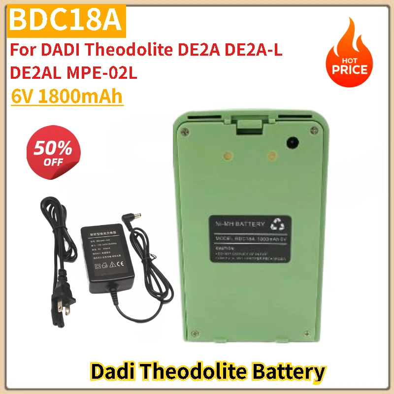 

6V 1800mAh BDC18A Ni-MH Battery for DADI Theodolite DE2A DE2A-L DE2AL MPE-02L Total Station Battery Brand-New High Quality