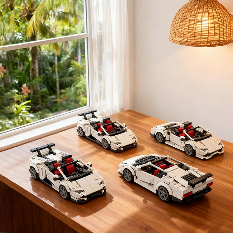 

483pcs MOC Lamborghiniesed Huracan 5in1 8stud City Champions Model Building Blocks Architecture Toy Christmas Gifts Brick Kids